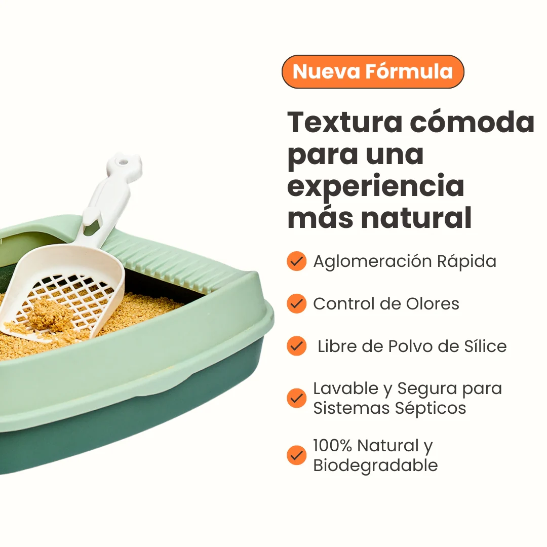 Arena 100% de Maíz Kanu Pet Corn Cat Litter para Gato 100% Ecológíca - Image 6