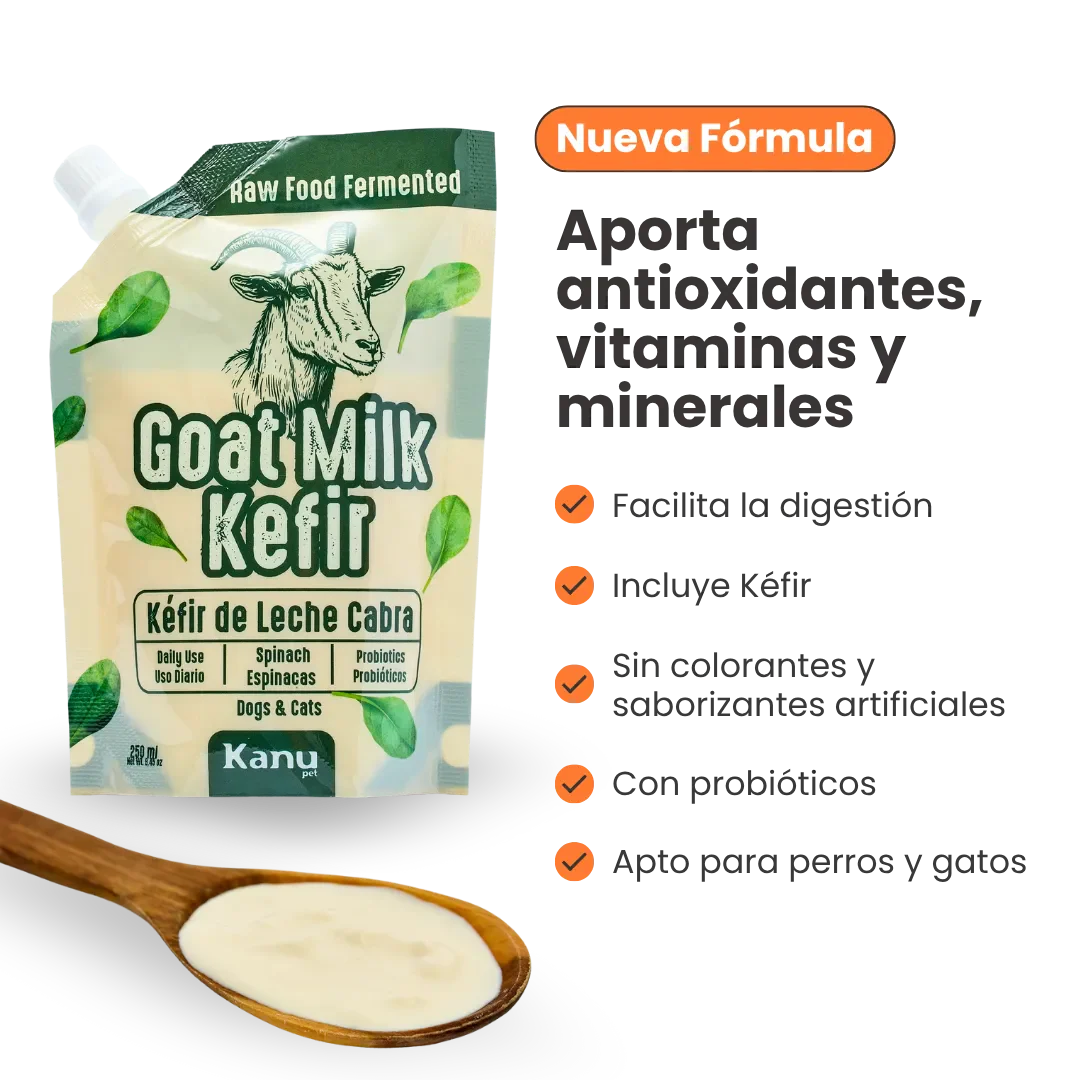 Kéfir Leche de cabra Espinaca Kanu Pet  para Perro y Gato Bolsa - Image 6