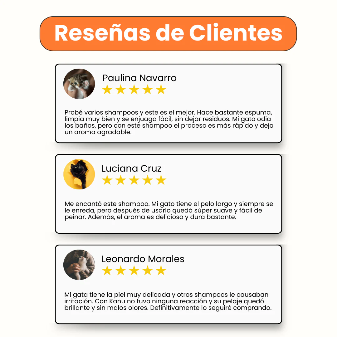 Shampoo con Agradeble Fragancia Kanu Pet para Gato - Image 4