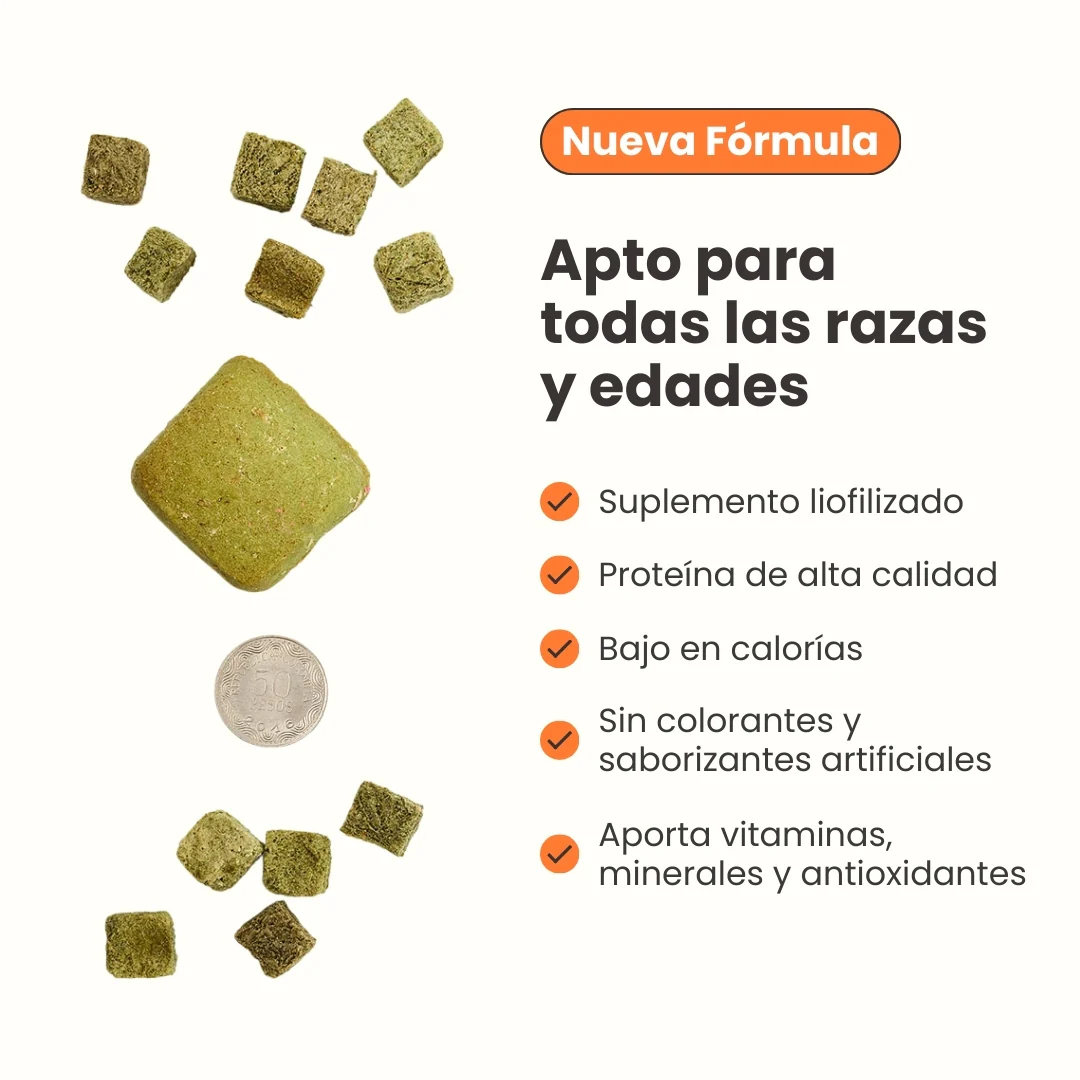 Snack Liofilizado Tasty Cubes Espinaca Kanu Pet para Perros  Bajas en Calorías - Image 6