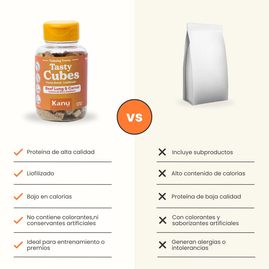 Snack Liofilizado Tasty Cubes Zanahoria Kanu Pet para Perros Bajo en Calorías - Image 7