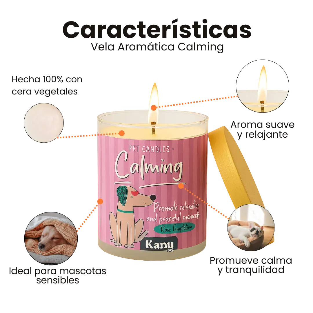 Vela Calming Kanu Pet para Perros aroma Rose Tentation - Image 3