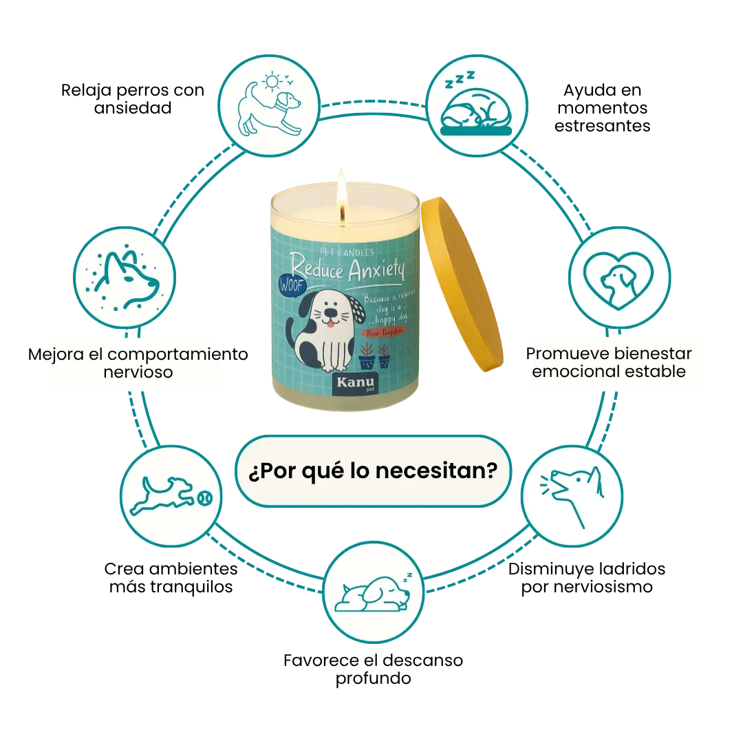 Vela Reduce Anxiety Kanu Pet para Perros aroma Rose Temptation - Image 3